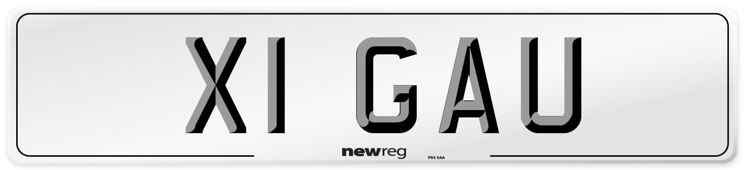 X1 GAU Number Plate from New Reg